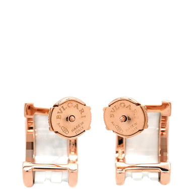 ブルガリ BVLGARI B-zero1 ビーゼロワン 346464 ホワイト×ピンクゴールド K18PG セラミック ピアス 白 Au750 18K 18金 セラミック フープピアス
