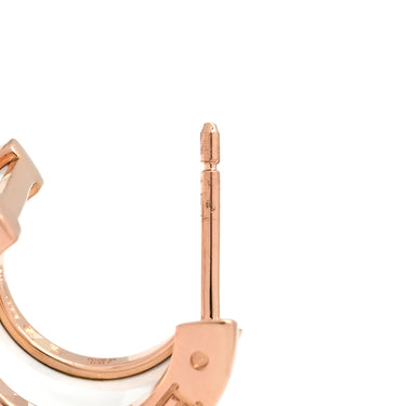 ブルガリ BVLGARI B-zero1 ビーゼロワン 346464 ホワイト×ピンクゴールド K18PG セラミック ピアス 白 Au750 18K 18金 セラミック フープピアス