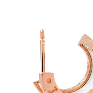 ブルガリ BVLGARI B-zero1 ビーゼロワン 346464 ホワイト×ピンクゴールド K18PG セラミック ピアス 白 Au750 18K 18金 セラミック フープピアス