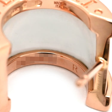 ブルガリ BVLGARI B-zero1 ビーゼロワン 346464 ホワイト×ピンクゴールド K18PG セラミック ピアス 白 Au750 18K 18金 セラミック フープピアス