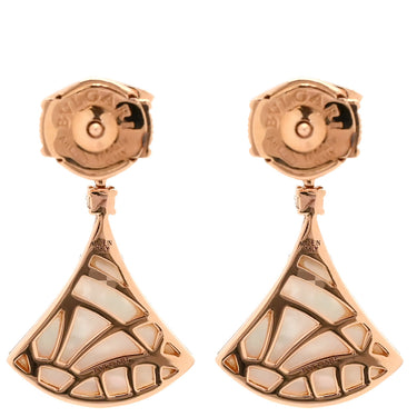 ブルガリ BVLGARI ディーヴァ ドリーム ホワイト×ピンクゴールド K18PG ダイヤモンド マザーオブパール ピアス 白 18K 750PG 18金 1Pダイヤ