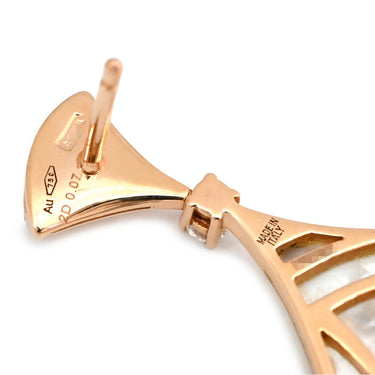 ブルガリ BVLGARI ディーヴァ ドリーム ホワイト×ピンクゴールド K18PG ダイヤモンド マザーオブパール ピアス 白 18K 750PG 18金 1Pダイヤ