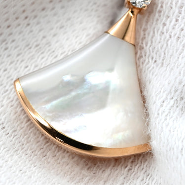 ブルガリ BVLGARI ディーヴァ ドリーム ホワイト×ピンクゴールド K18PG ダイヤモンド マザーオブパール ピアス 白 18K 750PG 18金 1Pダイヤ