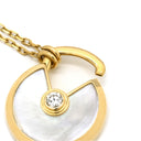 カルティエ Cartier アミュレット ドゥ カルティエ SM パールホワイト×イエローゴールド K18YG ダイヤモンド マザーオブパール ネックレス 750 18K 18金 1Pダイヤ シェル