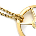 カルティエ Cartier アミュレット ドゥ カルティエ SM パールホワイト×イエローゴールド K18YG ダイヤモンド マザーオブパール ネックレス 750 18K 18金 1Pダイヤ シェル