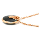 カルティエ Cartier アミュレット ドゥ カルティエ ピンクゴールド×ブラック K18PG ダイヤモンド オニキス ネックレス PG Au750 18K 18金 ダイヤ オニキス