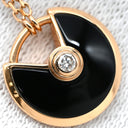 カルティエ Cartier アミュレット ドゥ カルティエ ピンクゴールド×ブラック K18PG ダイヤモンド オニキス ネックレス PG Au750 18K 18金 ダイヤ オニキス