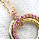 カルティエ Cartier トリニティ ピンクサファイア ペンダント B3046000 ピンク×イエローゴールド×ピンクゴールド×ホワイトゴールド K18PG K18YG K18WG ピンクサファイア ネックレス 3カラー 18金 750