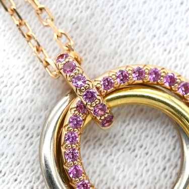 カルティエ Cartier トリニティ ピンクサファイア ペンダント B3046000 ピンク×イエローゴールド×ピンクゴールド×ホワイトゴールド K18PG K18YG K18WG ピンクサファイア ネックレス 3カラー 18金 750