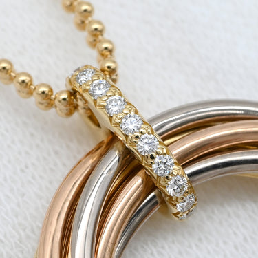 カルティエ Cartier トリニティ 7連 ダイヤモンド B7224806 イエローゴールド×ピンクゴールド×ホワイトゴールド K18YG K18PG K18WG ダイヤモンド ネックレス 3カラー Au750 18K 18金