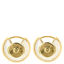 カルティエ Cartier アミュレット ドゥ ピアス ホワイト×イエローゴールド K18YG ダイヤモンド マザーオブパール ピアス 白 1Pダイヤ 750 18K YG シェル