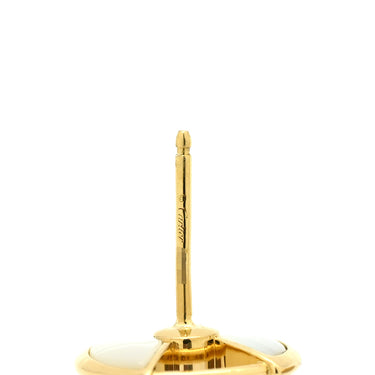 カルティエ Cartier アミュレット ドゥ ピアス ホワイト×イエローゴールド K18YG ダイヤモンド マザーオブパール ピアス 白 1Pダイヤ 750 18K YG シェル