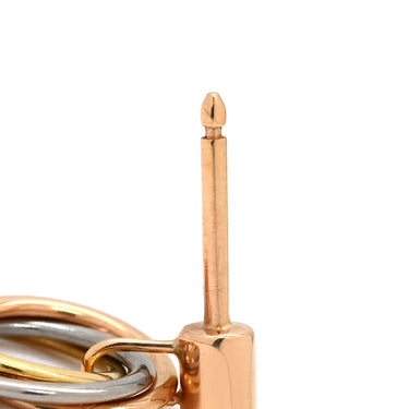 カルティエ Cartier トリニティ ダイヤ ホワイトゴールドXイエローゴールドXピンクゴールド K18YG K18PG K18WG ダイヤモンド ピアス 1Pダイヤ 3連 18K 750 YG PG WG