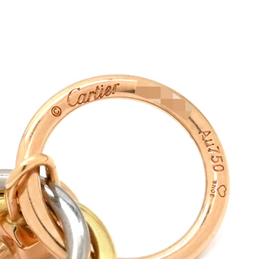 カルティエ Cartier トリニティ ダイヤ ホワイトゴールドXイエローゴールドXピンクゴールド K18YG K18PG K18WG ダイヤモンド ピアス 1Pダイヤ 3連 18K 750 YG PG WG