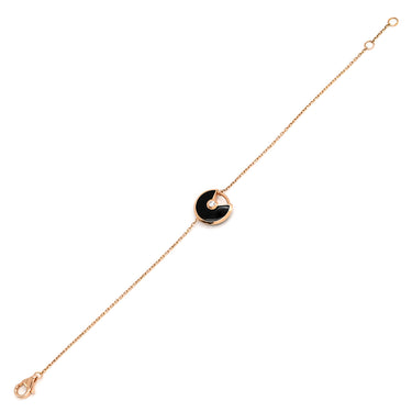 カルティエ Cartier アミュレット ドゥ XS ブラック×ピンクゴールド K18PG ダイヤモンド オニキス ブレスレット 黒 1Pダイヤモンド 750 18金