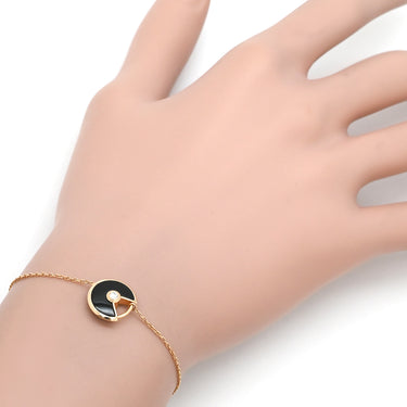 カルティエ Cartier アミュレット ドゥ XS ブラック×ピンクゴールド K18PG ダイヤモンド オニキス ブレスレット 黒 1Pダイヤモンド 750 18金