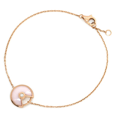 カルティエ Cartier アミュレット ドゥ XS ピンク×ピンクゴールド K18PG ダイヤモンド ピンクオパール ブレスレット 1Pダイヤモンド 750 18K