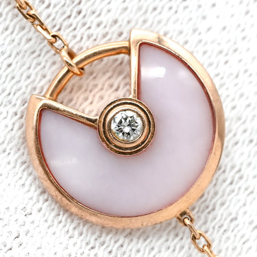 カルティエ Cartier アミュレット ドゥ XS ピンク×ピンクゴールド K18PG ダイヤモンド ピンクオパール ブレスレット 1Pダイヤモンド 750 18K