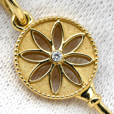 ティファニー Tiffany & Co デイジー キー ペンダント イエローゴールド K18YG ダイヤモンド ネックレス 750 18K YG 1P ダイヤ