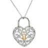 ティファニー Tiffany & Co エンチャント ハート ダイヤ ペンダント プラチナシルバー×ローズゴールド Pt950 ダイヤモンド K18PG ネックレス T＆Co. プラチナ 950 18K 750 PG 鍵穴 錠