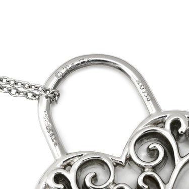 ティファニー Tiffany & Co エンチャント ハート ダイヤ ペンダント プラチナシルバー×ローズゴールド Pt950 ダイヤモンド K18PG ネックレス T＆Co. プラチナ 950 18K 750 PG 鍵穴 錠