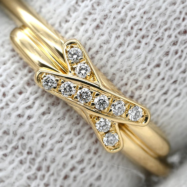 ショーメ CHAUMET ジュ ドゥ リアン ダイヤリング 081218 イエローゴールド K18YG ダイヤモンド #51(JP11) リング 指輪 18K 750 YG 10石 クロスモチーフ 10号