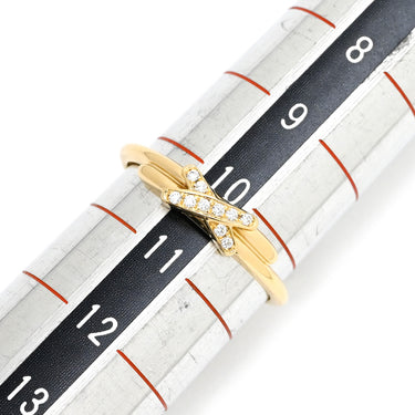 ショーメ CHAUMET ジュ ドゥ リアン ダイヤリング 081218 イエローゴールド K18YG ダイヤモンド #51(JP11) リング 指輪 18K 750 YG 10石 クロスモチーフ 10号
