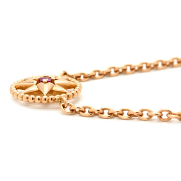 クリスチャン・ディオール Christian Dior ローズ デヴァン メダリオン ピンクゴールド K18PG ピンクサファイヤ ネックレス Dior Au750 18K ピンクサファイア