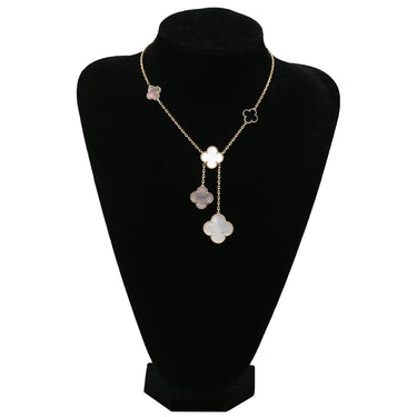 ヴァンクリーフアーペル Van Cleef & Arpels マジック アルハンブラ 6モチーフ VCARD79200 イエローゴールド×マルチカラー K18YG オニキス ホワイトマザーオブパール グレーマザーオブパール ネックレス