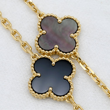 ヴァンクリーフアーペル Van Cleef & Arpels マジック アルハンブラ 6モチーフ VCARD79200 イエローゴールド×マルチカラー K18YG オニキス ホワイトマザーオブパール グレーマザーオブパール ネックレス