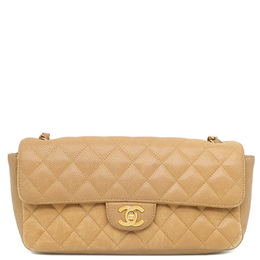 シャネル CHANEL マトラッセ チェーンショルダー ベージュ キャビアスキン ショルダーバッグ ゴールド金具 シングルフラップ ココマーク