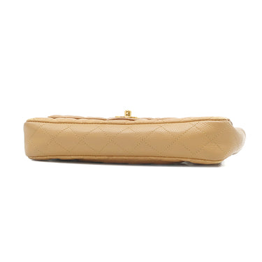 シャネル CHANEL マトラッセ チェーンショルダー ベージュ キャビアスキン ショルダーバッグ ゴールド金具 シングルフラップ ココマーク