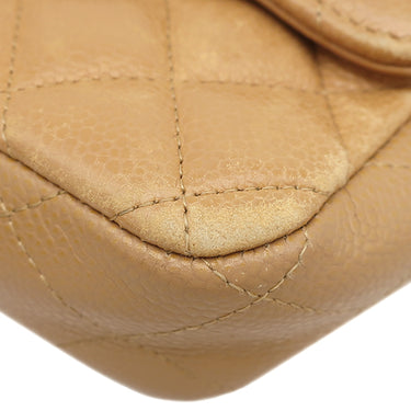 シャネル CHANEL マトラッセ チェーンショルダー ベージュ キャビアスキン ショルダーバッグ ゴールド金具 シングルフラップ ココマーク