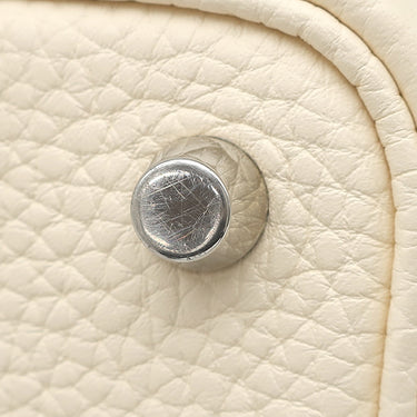 エルメス HERMES ピコタンロック PM カザック ライム×ナタ トリヨンクレマンス ハンドバッグ シルバー金具 黄色 アイボリー