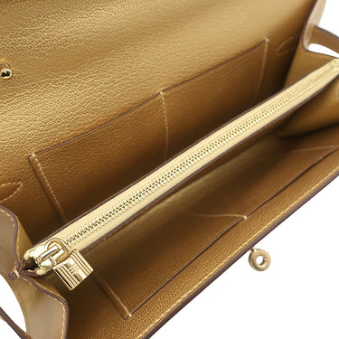 エルメス HERMES ケリーウォレット ロング トゥーゴー ドレ シェーブル シェーブルシャムキラ 長財布 シャンパンゴールド金具 新品 未使用 2026年製