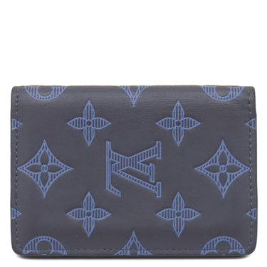 ルイヴィトン LOUIS VUITTON オーガナイザー ドゥ ポッシュ M80421 ネイビーブルー レザー モノグラムシャドウレザー カードケース カード入れ 名刺入れ