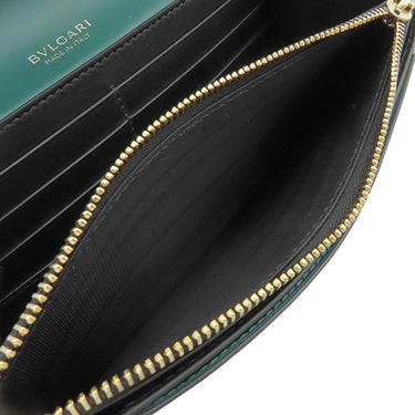 ブルガリ BVLGARI セルペンティ フォーエバー ラージウォレット グリーン カーフ 長財布 ゴールド金具 二つ折り 札入れ