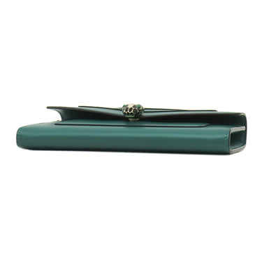 ブルガリ BVLGARI セルペンティ フォーエバー ラージウォレット グリーン カーフ 長財布 ゴールド金具 二つ折り 札入れ