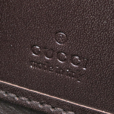 グッチ GUCCI グッチシマ ラウンドファスナー 112724 ブラウン レザー 長財布 ゴールド金具 茶