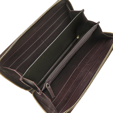 グッチ GUCCI グッチシマ ラウンドファスナー 112724 ブラウン レザー 長財布 ゴールド金具 茶