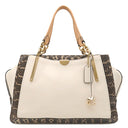 コーチ COACH ドリーマー アイボリー×ブラウン レザー パイソン 2WAYバッグ ゴールド金具 ハンドバッグ ショルダー