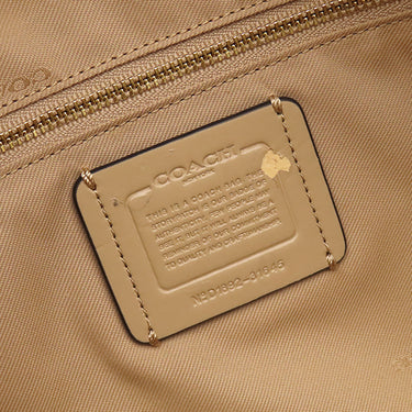 コーチ COACH ドリーマー アイボリー×ブラウン レザー パイソン 2WAYバッグ ゴールド金具 ハンドバッグ ショルダー