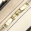 コーチ COACH ドリーマー アイボリー×ブラウン レザー パイソン 2WAYバッグ ゴールド金具 ハンドバッグ ショルダー