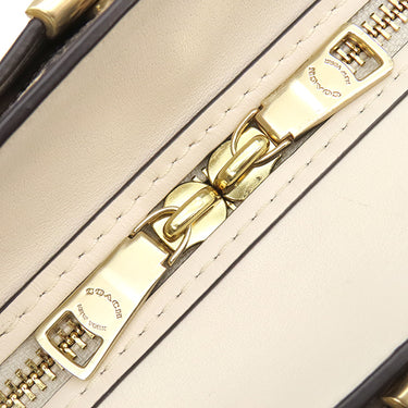 コーチ COACH ドリーマー アイボリー×ブラウン レザー パイソン 2WAYバッグ ゴールド金具 ハンドバッグ ショルダー