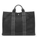エルメス HERMES フールトゥ MM ブラック×グレー キャンバス トートバッグ シルバー金具 黒 グレー A4 ハンドバッグ トート