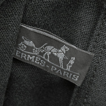 エルメス HERMES フールトゥ MM ブラック×グレー キャンバス トートバッグ シルバー金具 黒 グレー A4 ハンドバッグ トート