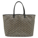 ゴヤール GOYARD サンルイPM ブラック PVCコーティングキャンバス ゴヤールディンキャンバス シュヴロッシュカーフスキン トートバッグ シルバー金具 リバーシブル ヘリンボーン
