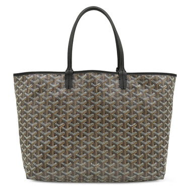 ゴヤール GOYARD サンルイPM ブラック PVCコーティングキャンバス ゴヤールディンキャンバス シュヴロッシュカーフスキン トートバッグ シルバー金具 リバーシブル ヘリンボーン