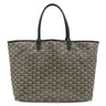 ゴヤール GOYARD サンルイPM ブラック PVCコーティングキャンバス ゴヤールディンキャンバス シュヴロッシュカーフスキン トートバッグ シルバー金具 リバーシブル ヘリンボーン