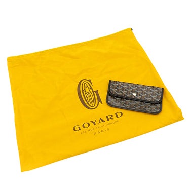 ゴヤール GOYARD サンルイPM ブラック PVCコーティングキャンバス ゴヤールディンキャンバス シュヴロッシュカーフスキン トートバッグ シルバー金具 リバーシブル ヘリンボーン